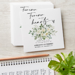 White Roses Seed Packet Memorial Funeral Envelope