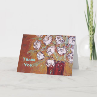 white roses, ThankYou card
