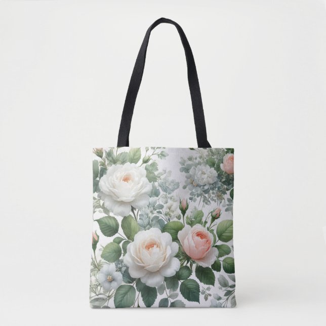 White roses tote bag (Front)