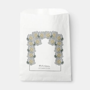White Roses Wedding Favour Bag