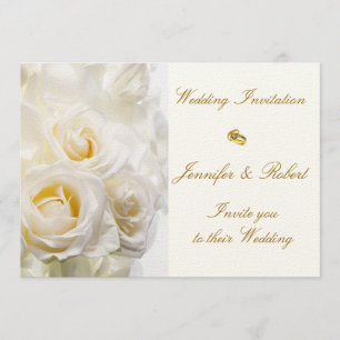 White Roses Wedding Invitation