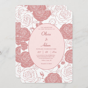 White Roses Wedding Invitation