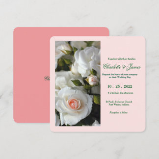 White Roses Wedding Invitation