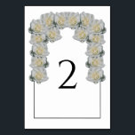 White Roses Wedding Table Number Card<br><div class="desc">This design features rustic white roses. The white roses are complimented by an elegant black lined border. The white tones of the rose flowers create a rustic floral country garden feel. Elegant wedding table number card design with modern elements. Matching wedding invitations and other stationery items are also available. Customise...</div>