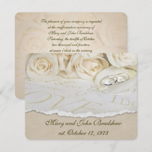 White Roses Wedding Vow Renewal Invitation