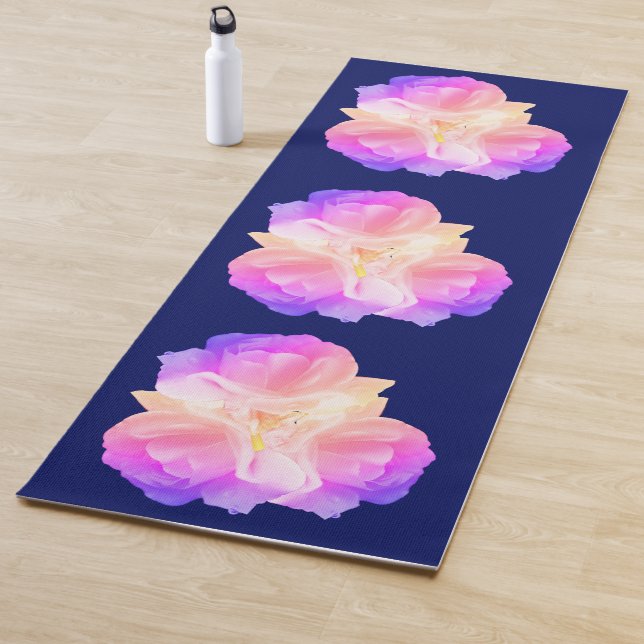 White Roses With Raindrops Art Bouquet  Yoga Mat (In Situ)