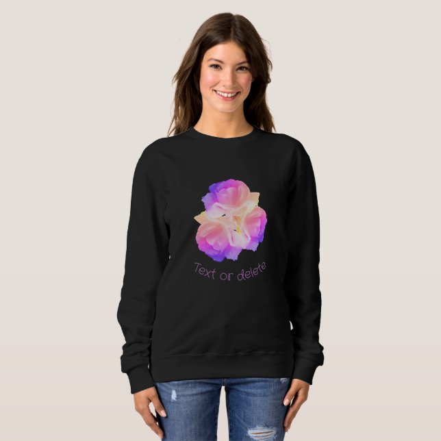 White Roses With Raindrops Bouquet Personalised  Sweatshirt (Front Full)