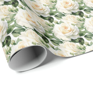 White Roses Wrapping Paper