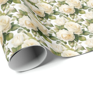 White Roses Wrapping Paper