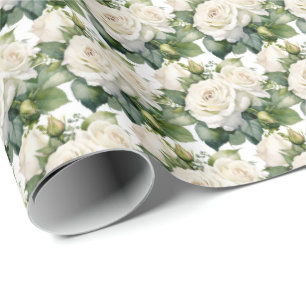 White Roses Wrapping Paper