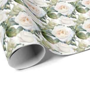 White Roses Wrapping Paper