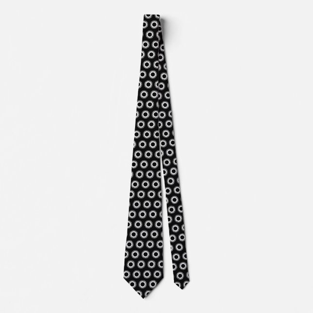 White Rotatating Circles - Black Tie (Front)