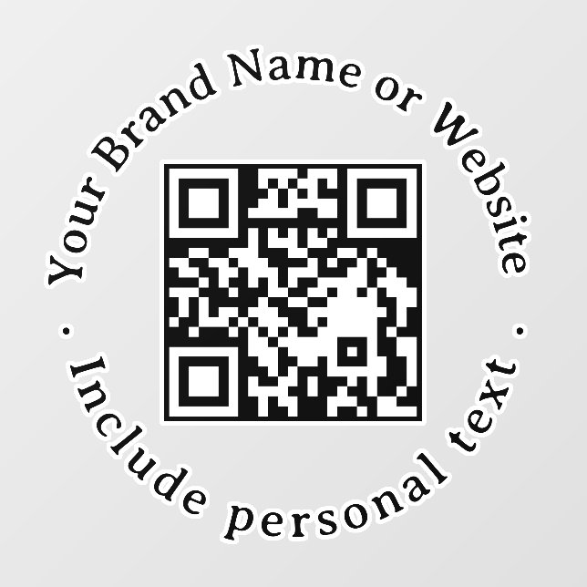 White Round QR Code Business Window Cling (Sheet)