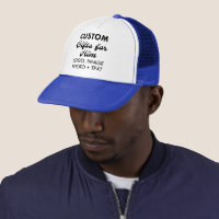 White, Royal Blue Trucker Hat Custom Gifts for Him