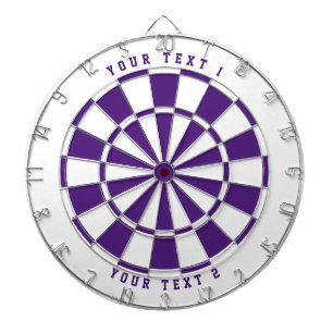 White & Royal Purple Wide-Spaced Sports Font Dartboard