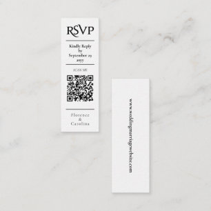 White RSVP QR Code Wedding Budget Enclosure Card