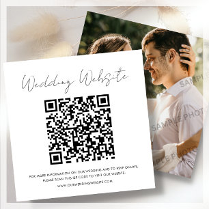 White RSVP Wedding Website Card