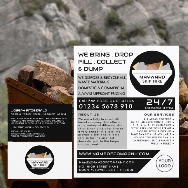 White Rubbish Skip, Skip/Dumpster Company Flyer (Creator Uploaded)