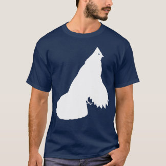 White Ruffed Grouse Bird Print T-Shirt