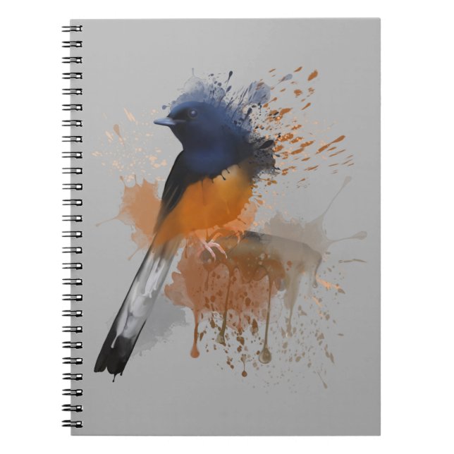 White Rumped Shama Bird  Notebook (Front)