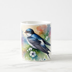 White rumped swallow 060924AREF138 - Watercolor Coffee Mug