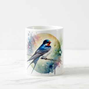 White Rumped Swallow 071124AREF119 - Watercolor Coffee Mug