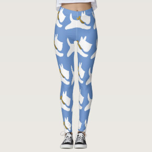 White Running Scotties Your Background Colour Leggings