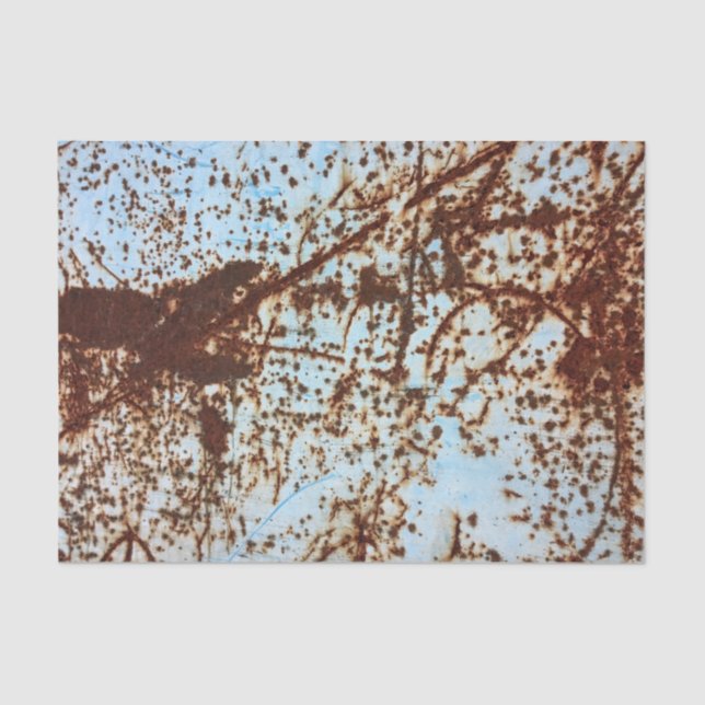 White Rusted Metal Corrosion Pattern Tissue Paper (Front)