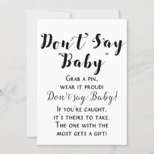 White Rustic Baby Shower Sign 5x7" Size Invitation