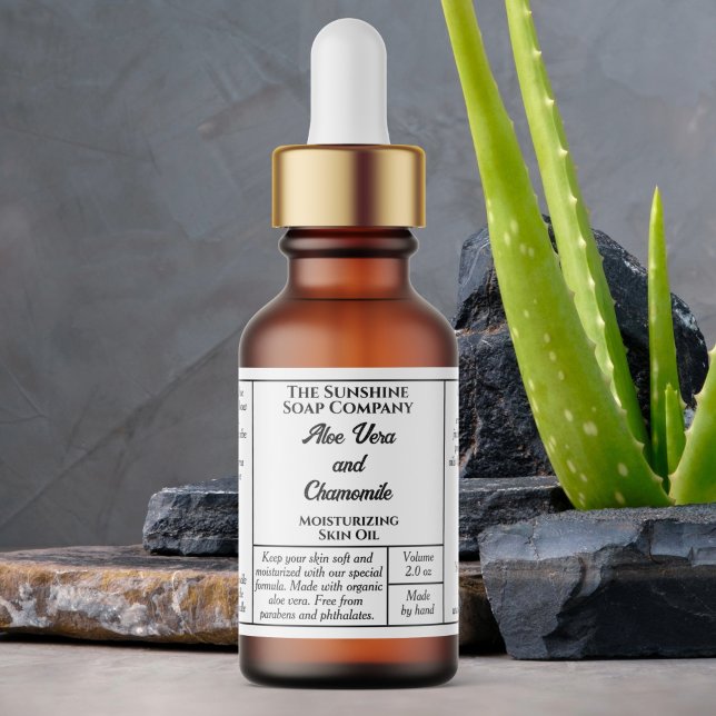 White rustic dropper or cosmetics bottle label (Creator Uploaded)