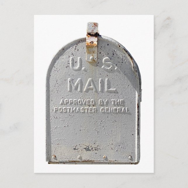 White Rustic Mailbox Portrait  Postcard (Front)