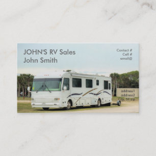 White RV camper Business Card