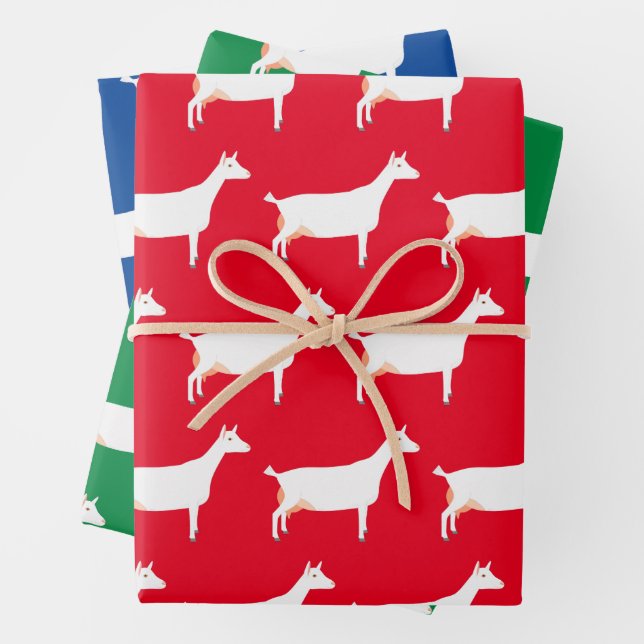 White Saanen Dairy Goat Wrapping Paper Sheet (In situ)