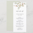 White Sage Blush Elegant Floral Wedding Menu