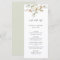 White Sage Blush Elegant Floral Wedding Menu