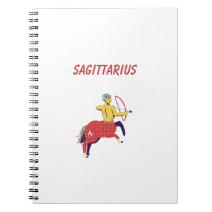 White Sagittarius, zodiac, star sign Notebook