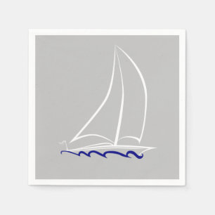 White Sailboat Napkin