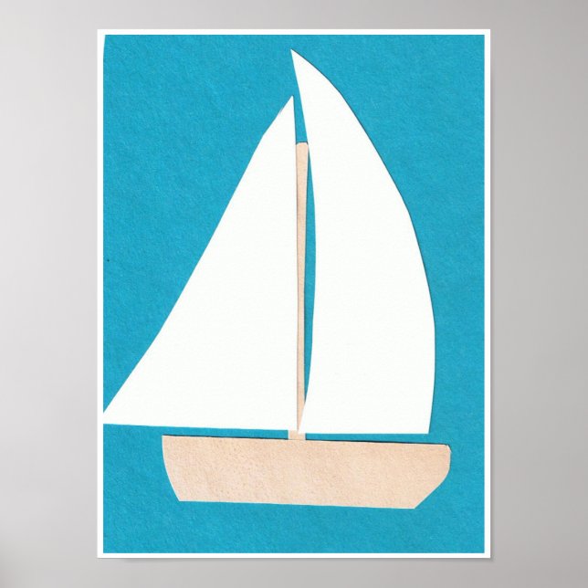 White Sailboat Poster (Front)
