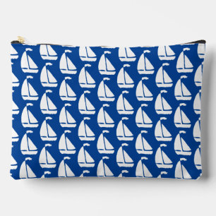 White Sailboats Accessory Pouch