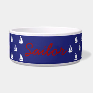 White Sailboats on Nautical Blue Personalised