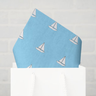 White Sailing Boats Tissue Paper
