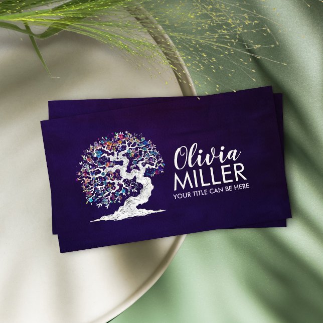 White Sakura Tree - Colourful Blossom Business Card (Creator Uploaded)