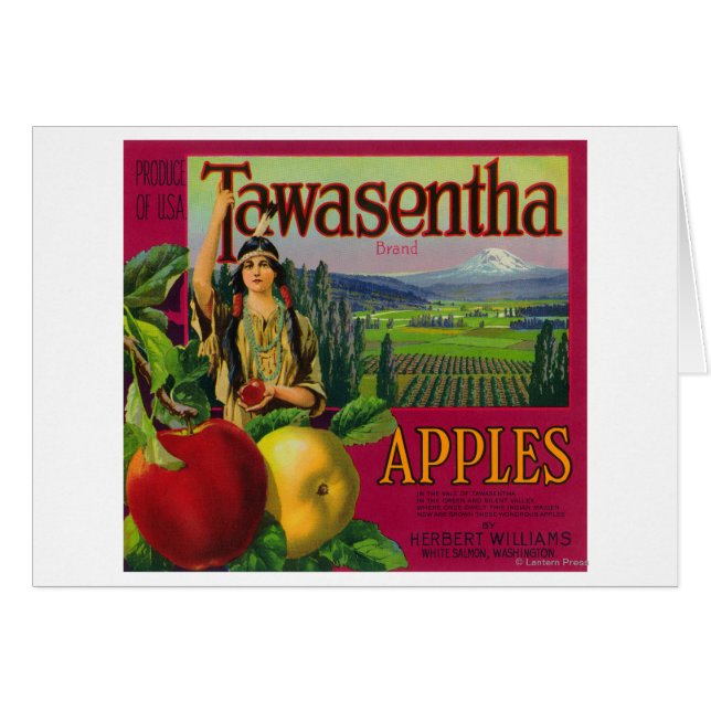 White Salmon, Washington - Tawasentha Apple Labe (Front Horizontal)