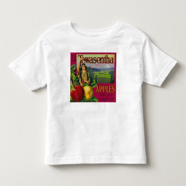 White Salmon, Washington - Tawasentha Apple Labe Toddler T-Shirt (Front)
