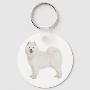 White Samoyed Puppy Dog Love Key Ring