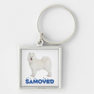 White Samoyed Puppy Dog Love Key Ring