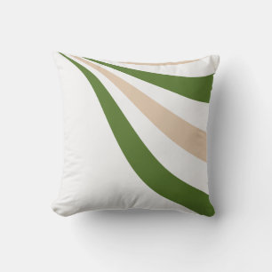 White, Sand and Palm Green Wave Cushion
