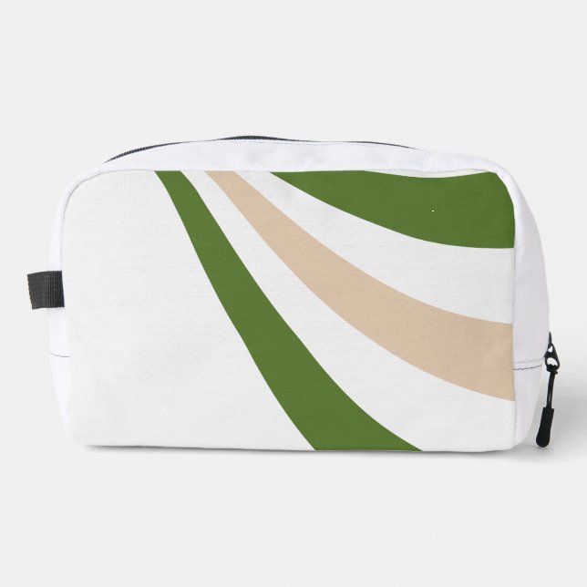 White, Sand and Palm Green Wave Dopp Kit (Front)