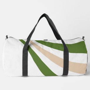 White, Sand and Palm Green Wave Duffle Bag