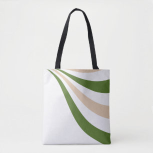White, Sand and Palm Green Wave Tote Bag